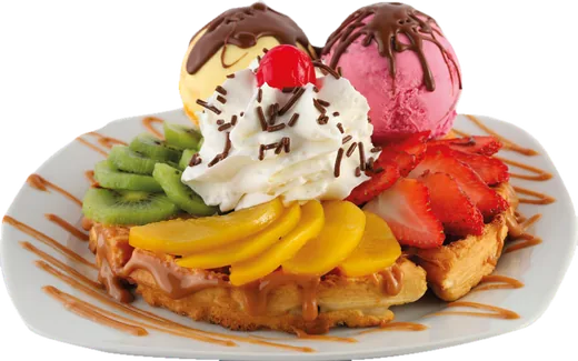 Waffle Frutal, foto del menú